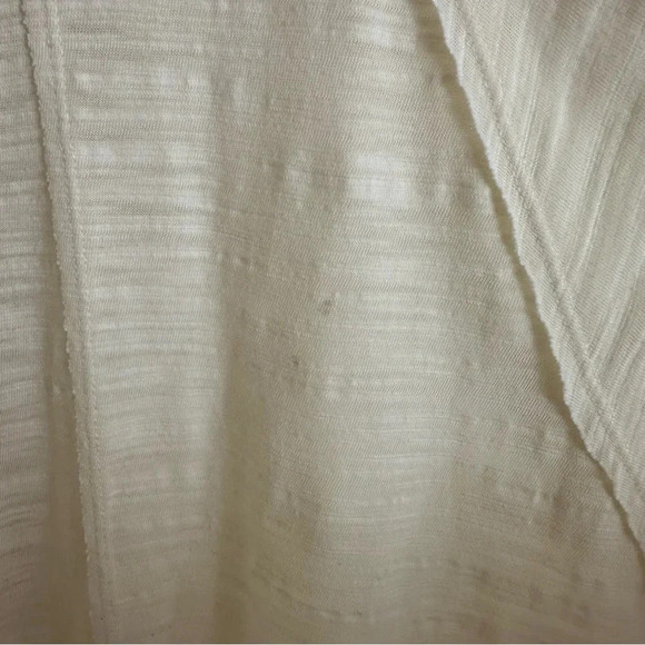 We the Free People size Large Cream Slub Knit Tunic Top Cotton Knit Thumbholes L - Picture 3 of 6